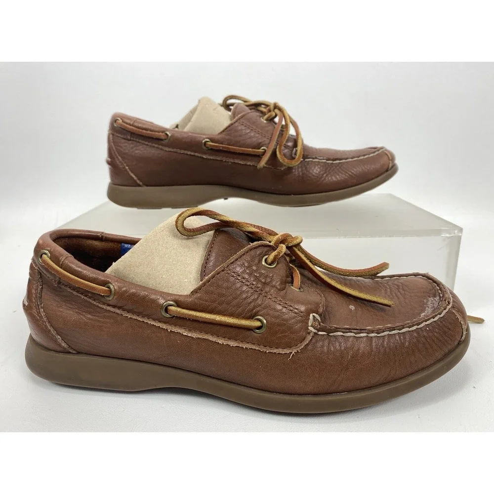 Rockport mens washable boat shoes size 8 M classic tan